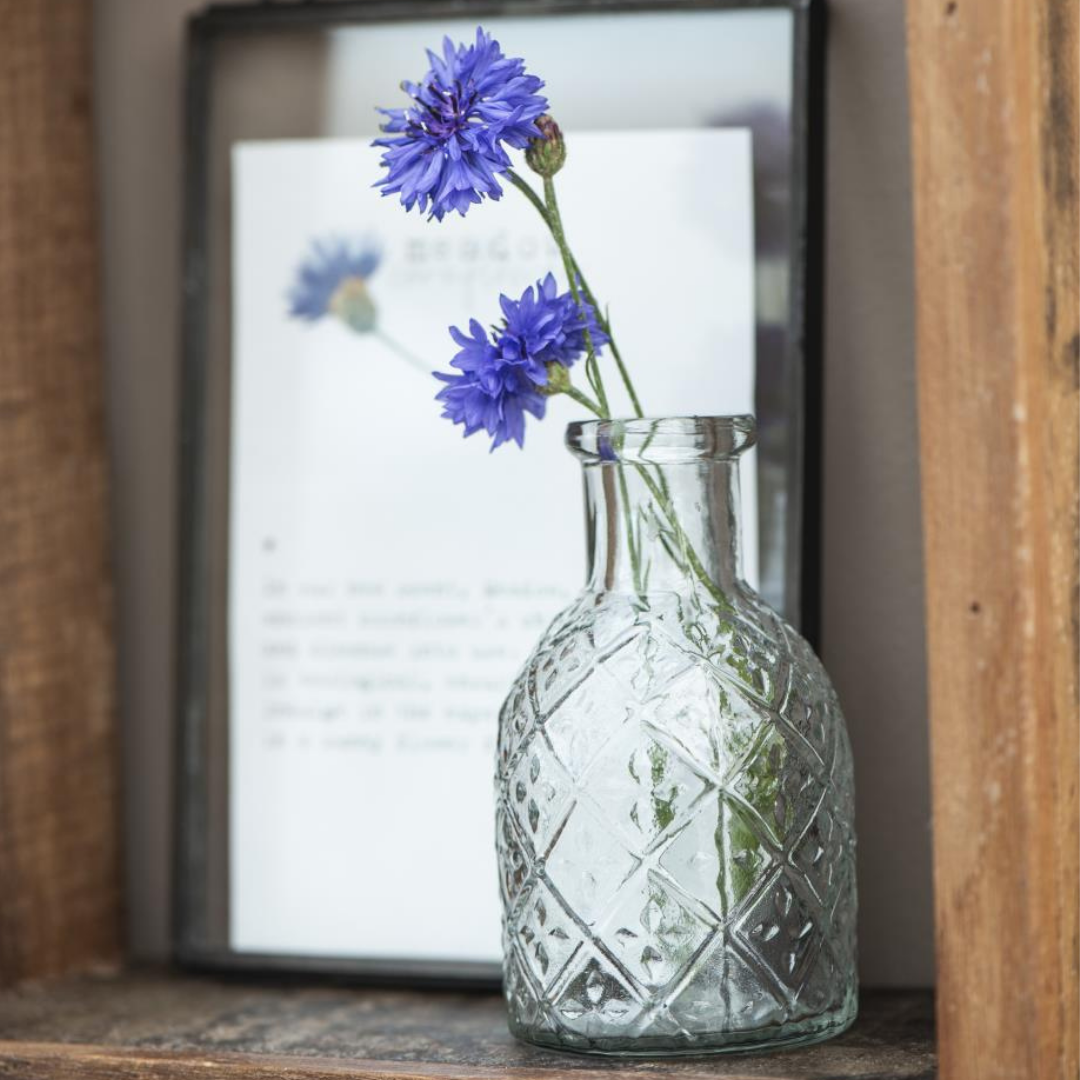 Mini Glass Bottle Vase Harlequin Pattern