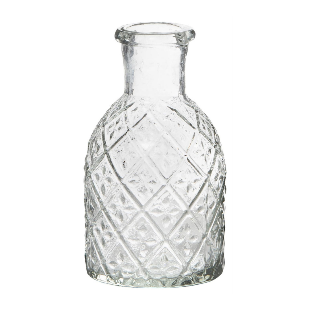 Mini Glass Bottle Vase Harlequin Pattern