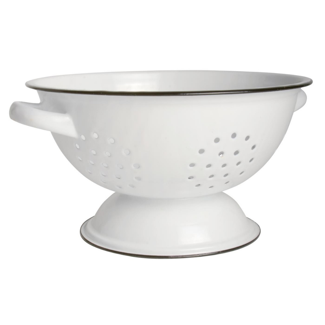 White Enamel Colander