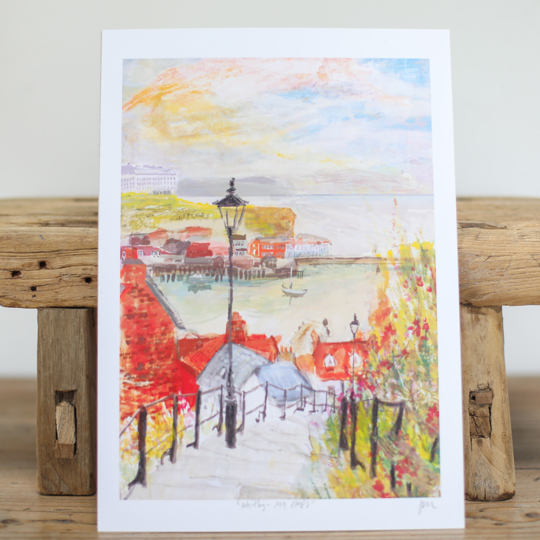 Whitby's 199 Steps Art Print | By Jenny Hall