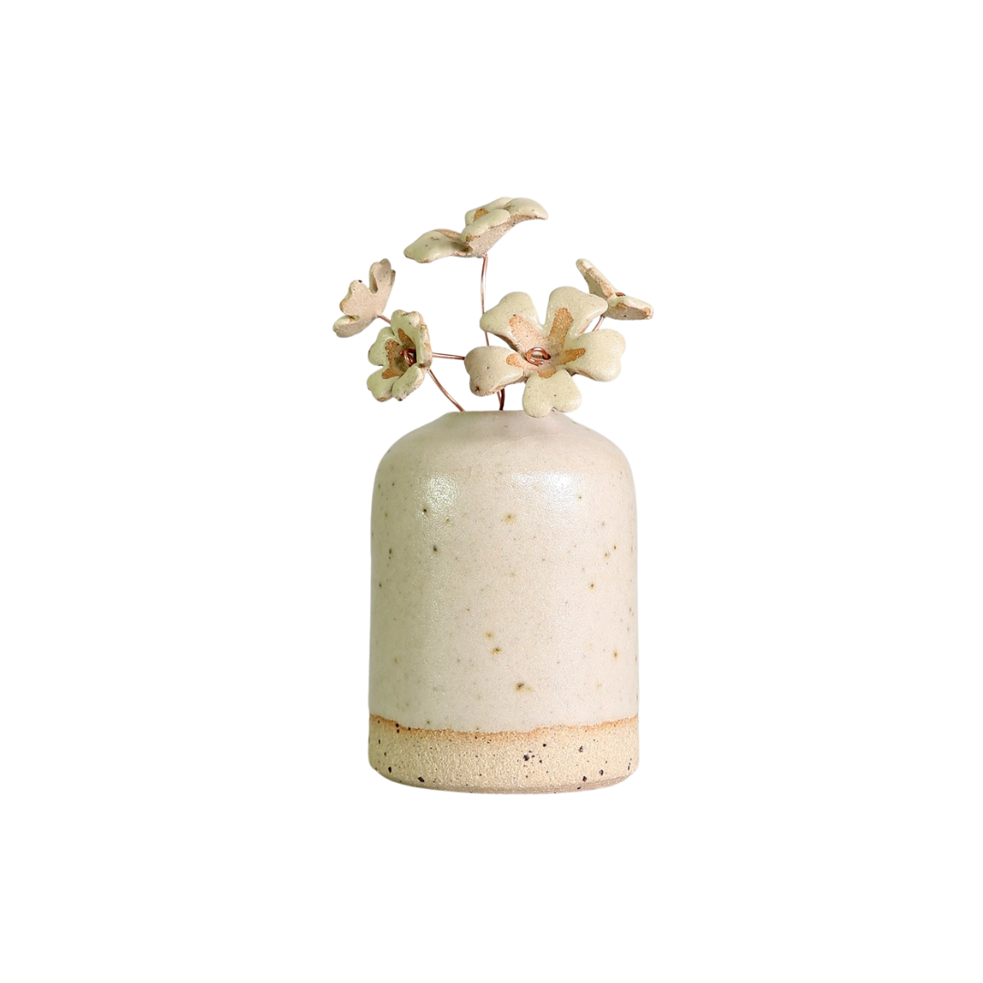 Handmade Ceramic Yellow Primrose Flower Stems | Small or Reg