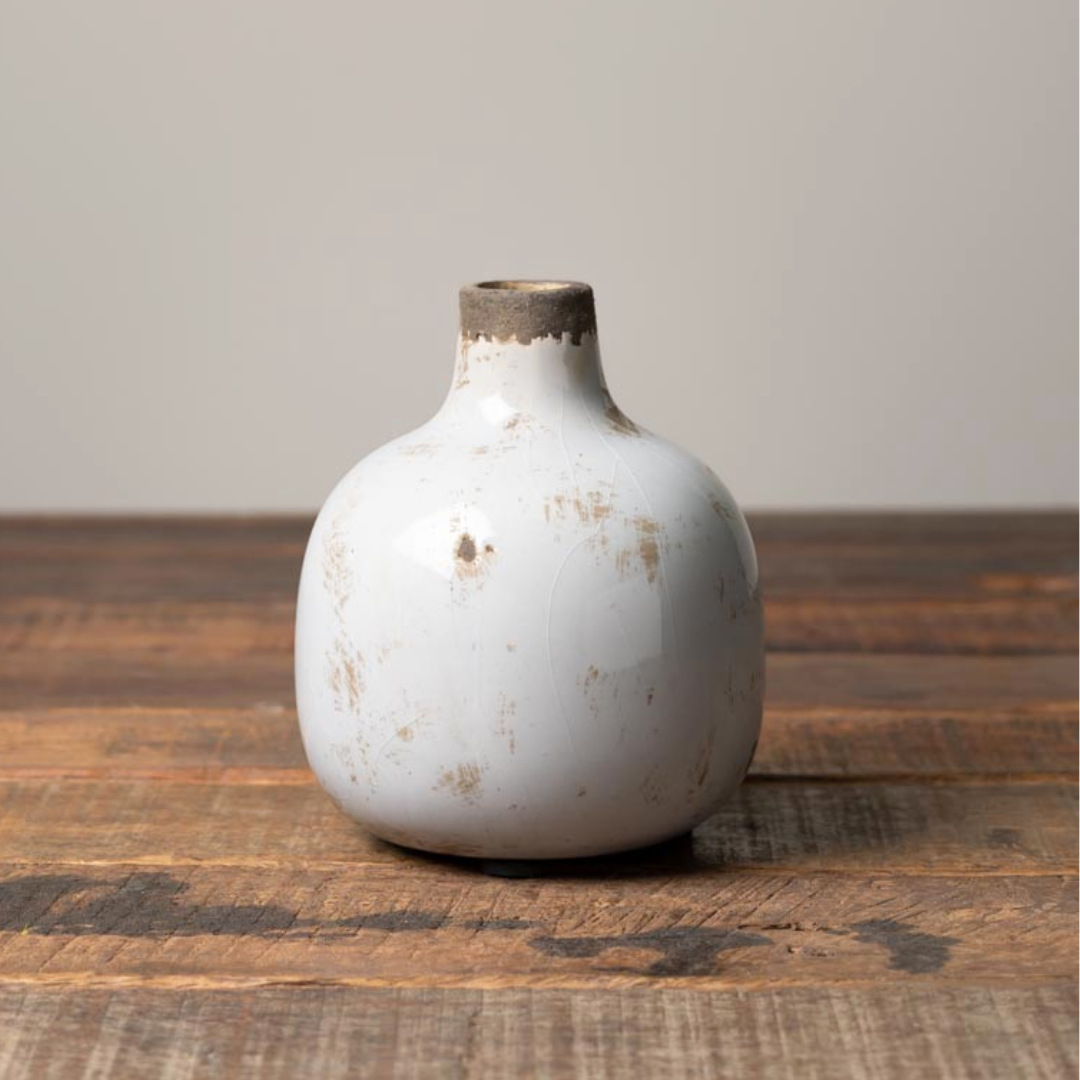 White Ceramic Small Vase