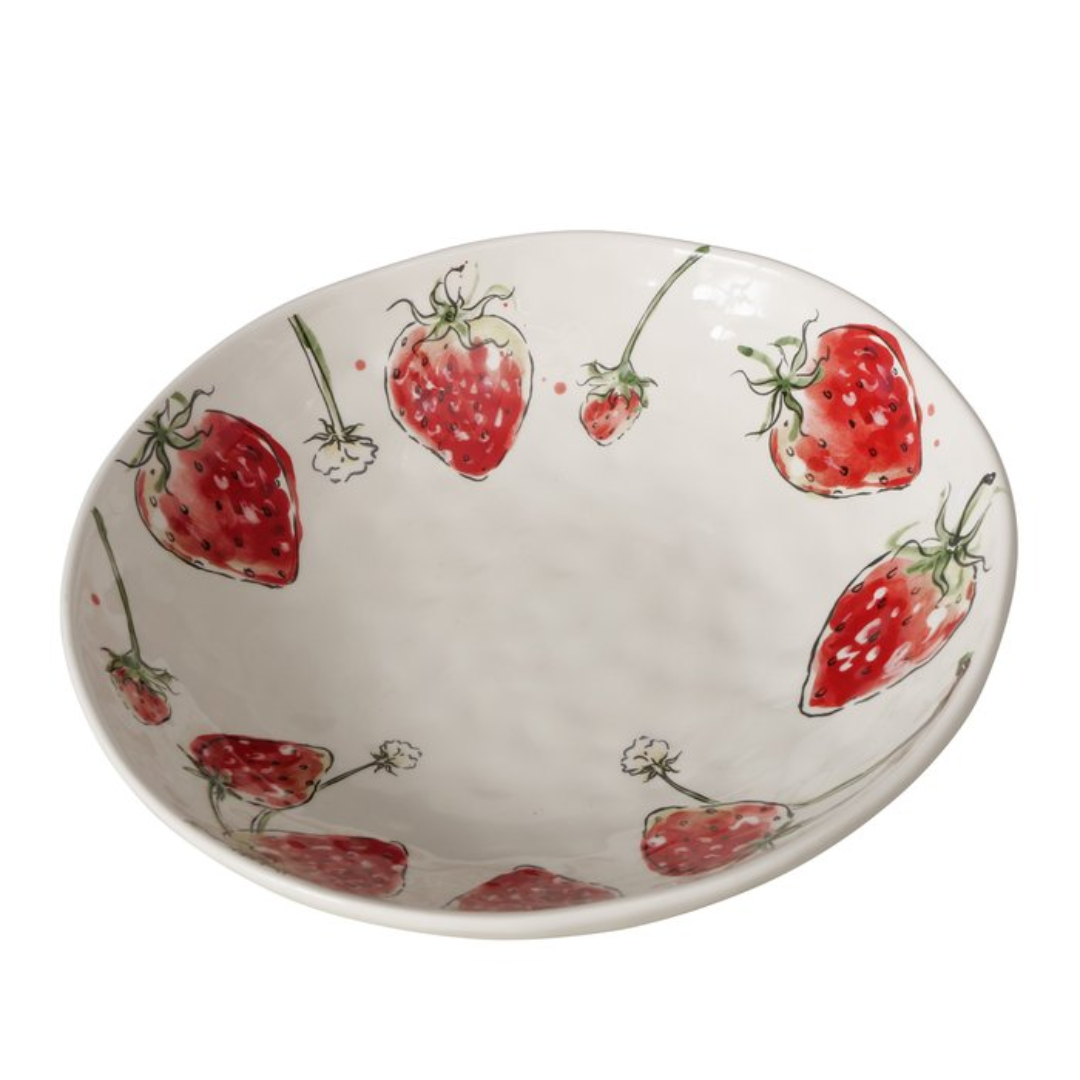 Ceramic Strawberry Serving Bowl