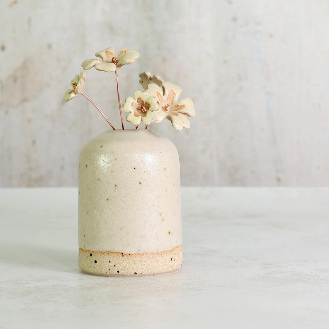 Handmade Ceramic Yellow Primrose Flower Stems | Small or Reg