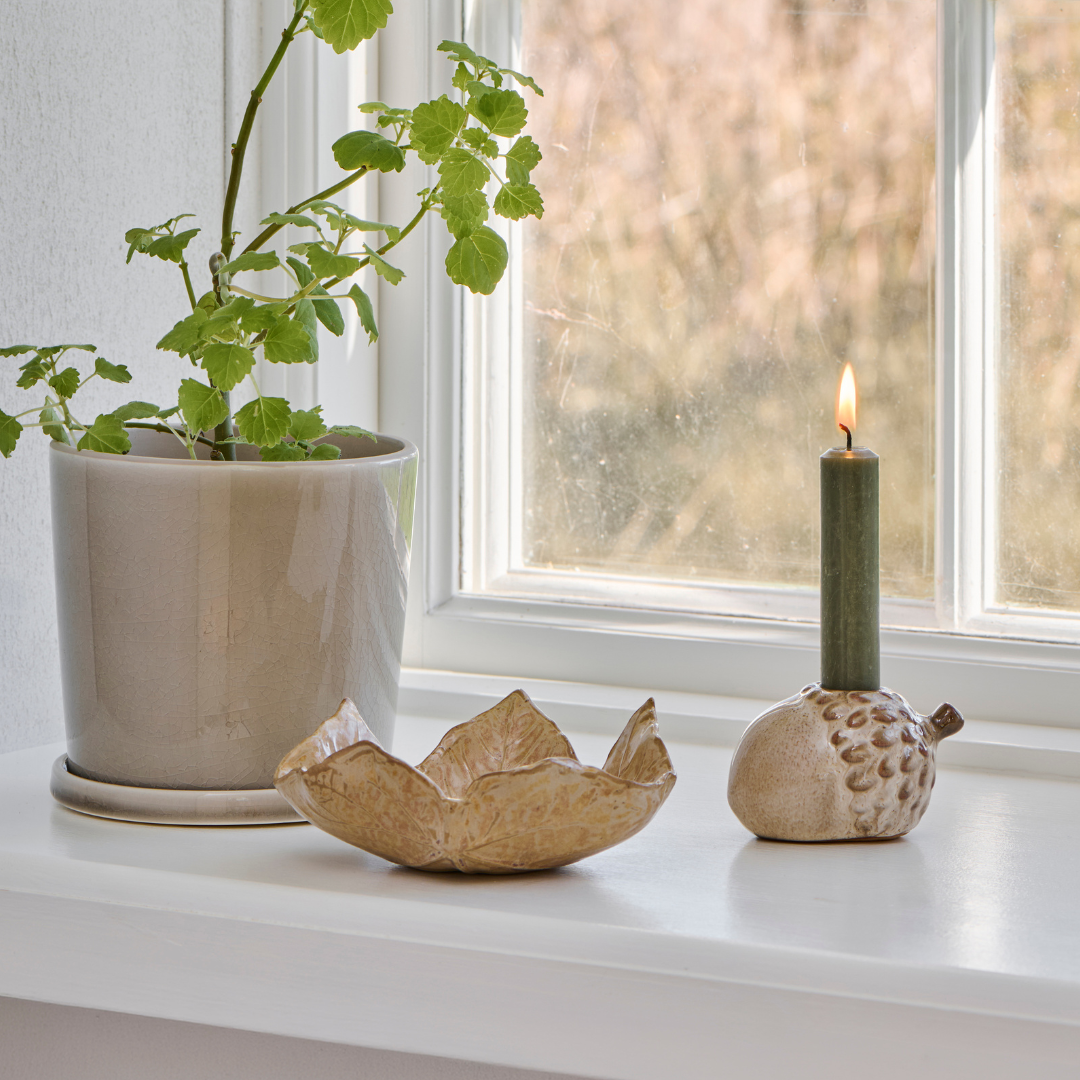 Ceramic Acorn Candle Holder