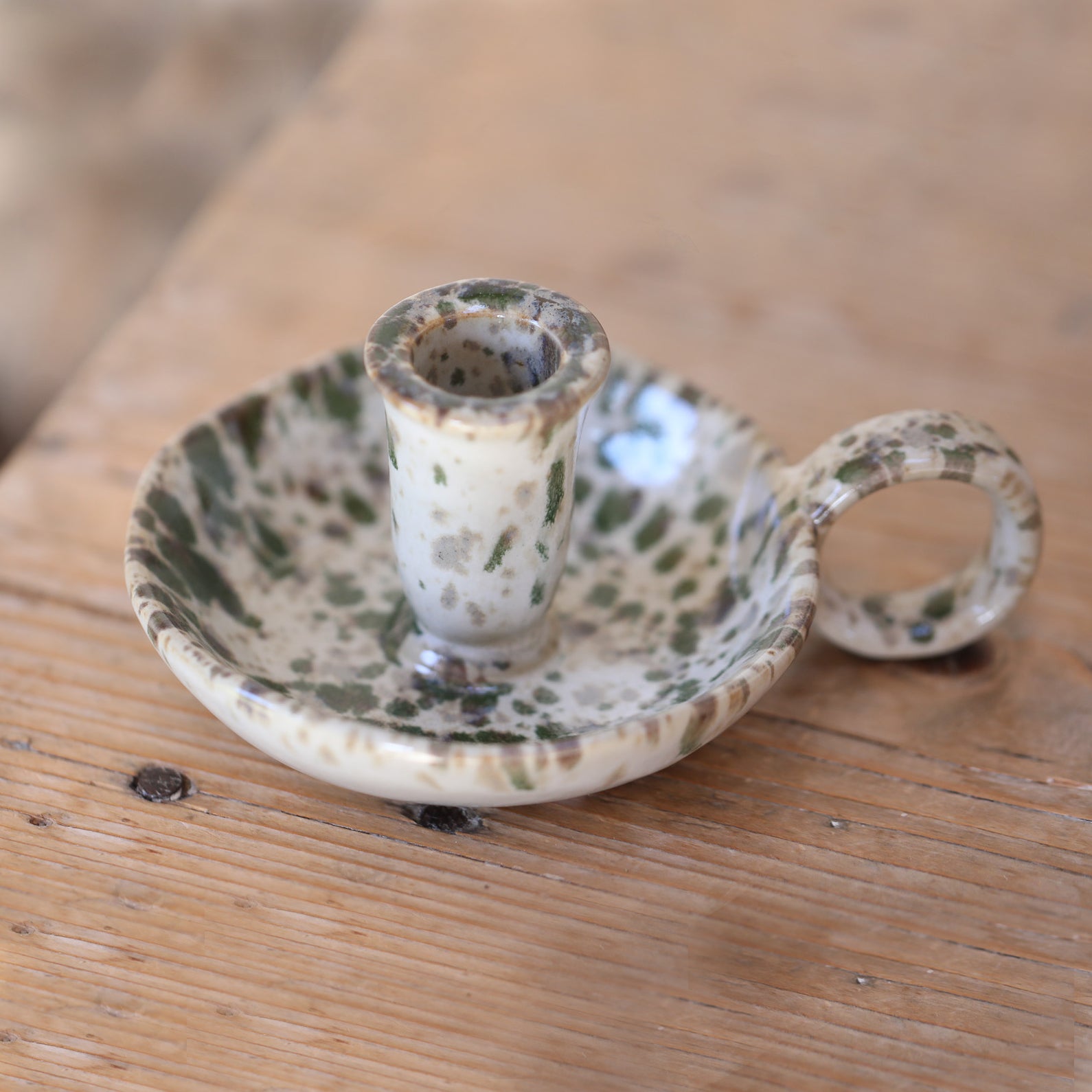 Green Mottled Amanda Candle Holder