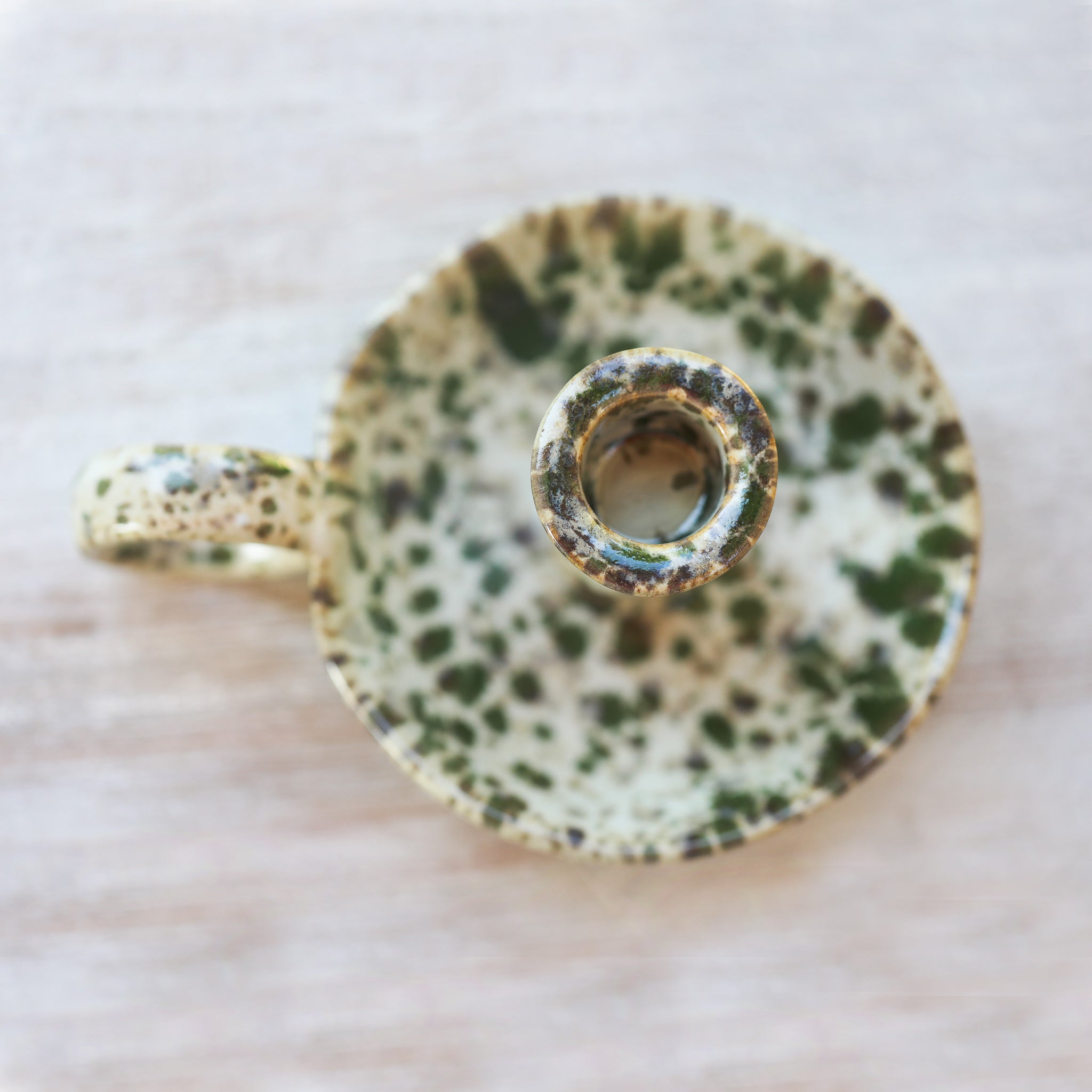 Green Mottled Amanda Candle Holder
