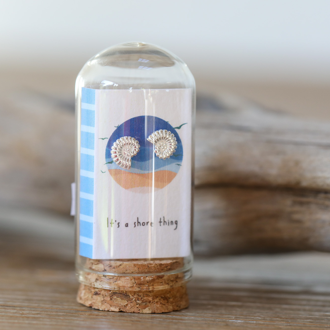 Sterling Silver Earrings in a Gift Bottle | Various Coastal Designs