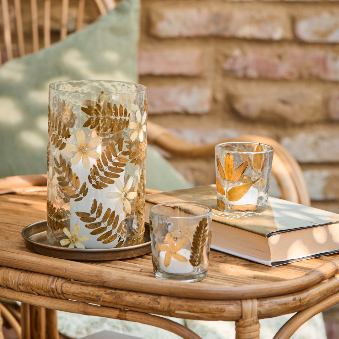 Autumn Flowers Tealight Holder