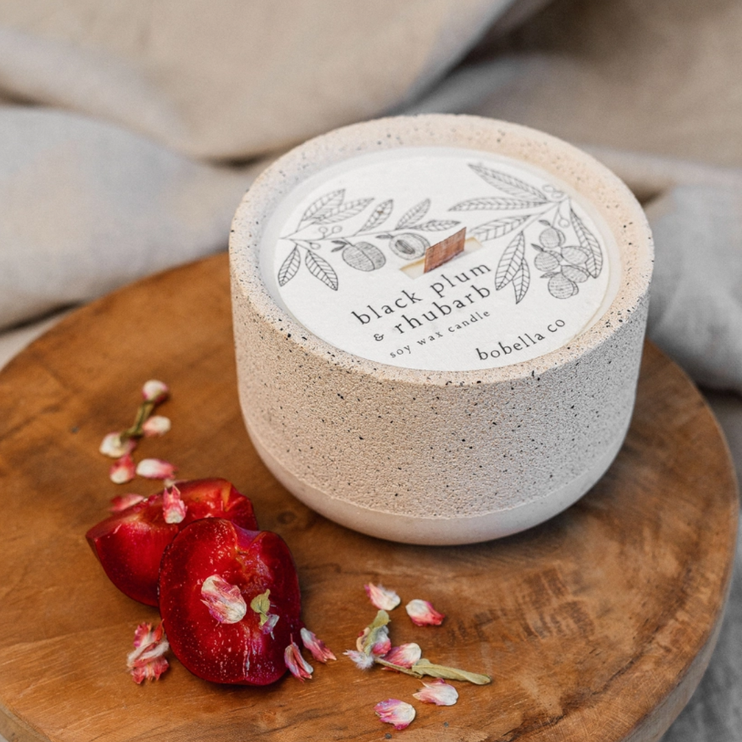Black Plum & Rhubarb Soy Wax Candle