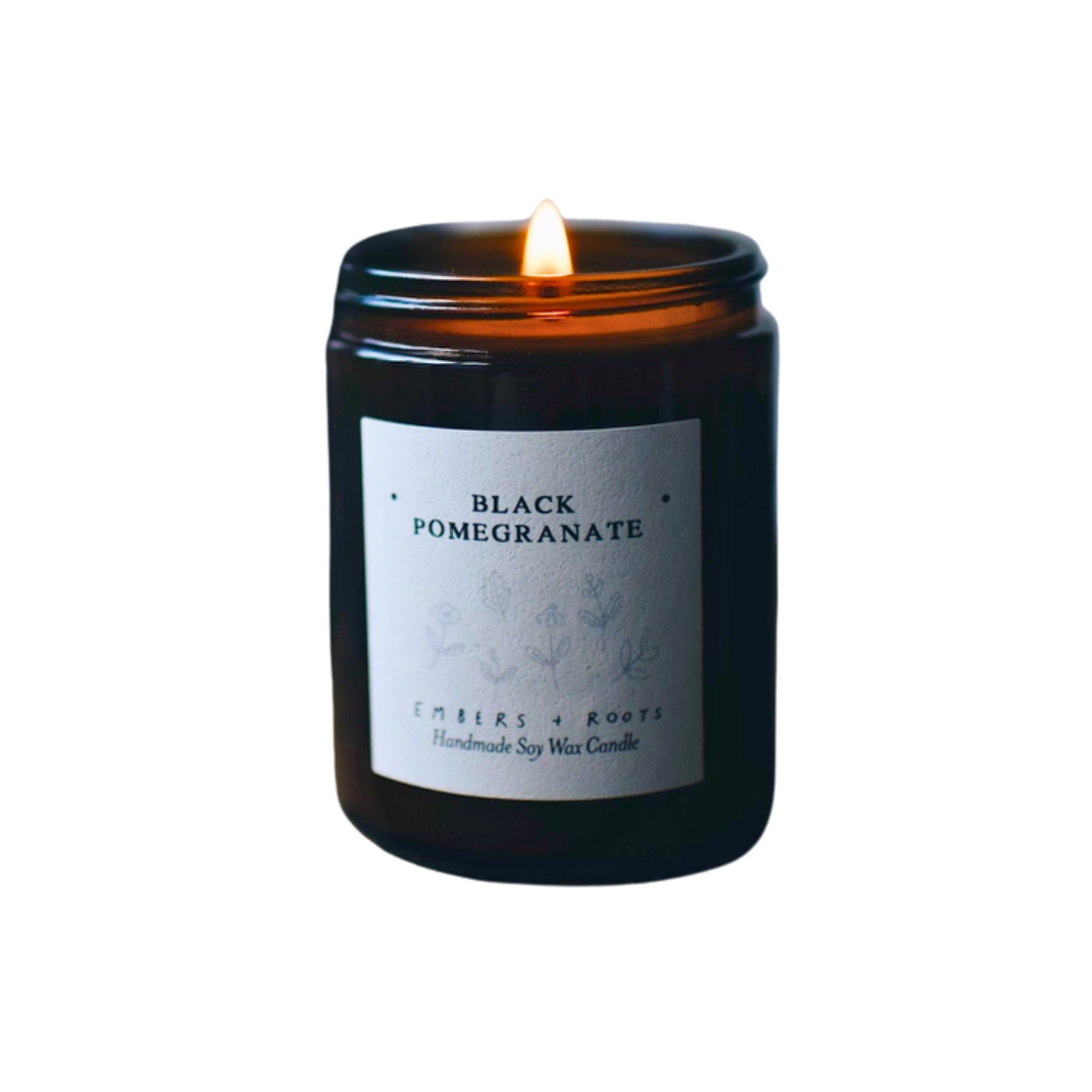 Black Pomegranate Soy Wax Candle | 180ml
