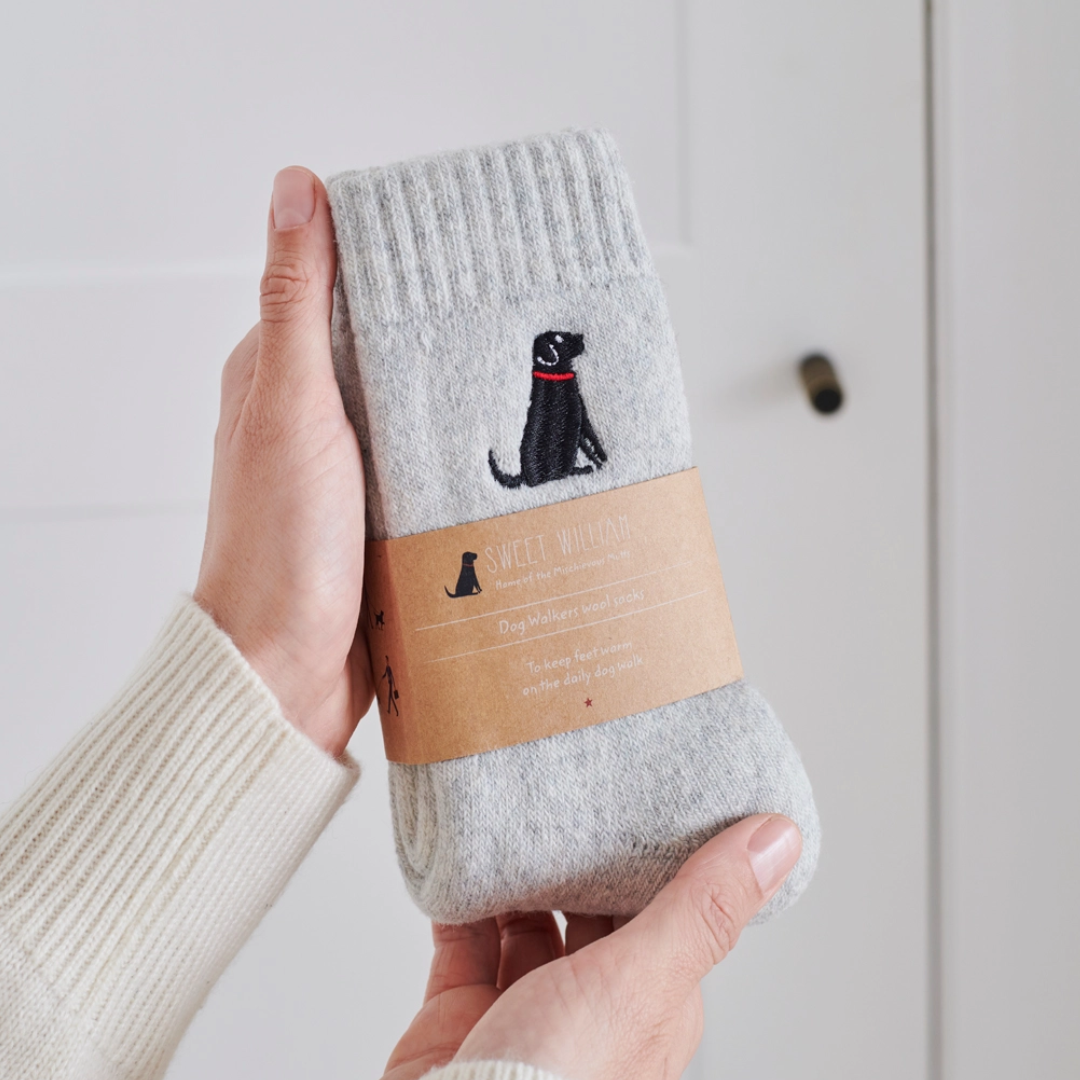 Embroidered Dog Walking Socks | 12 Breeds | One Size 4-12