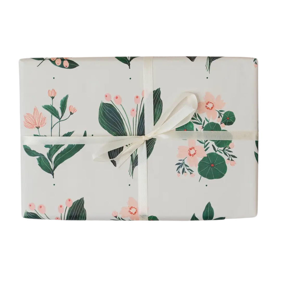 Floral Blush Botanical Gift Wrap Sheet