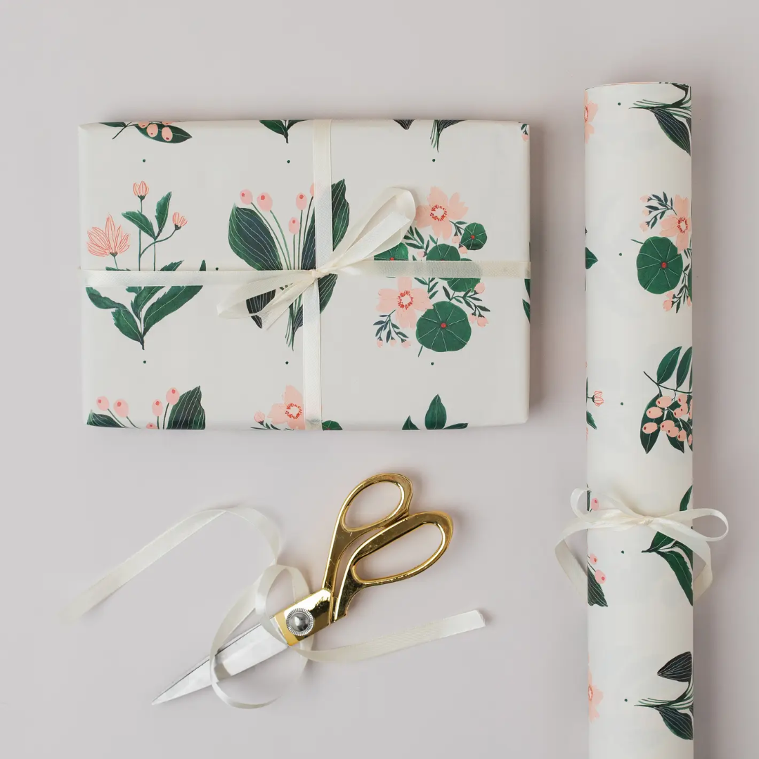Floral Blush Botanical Gift Wrap Sheet