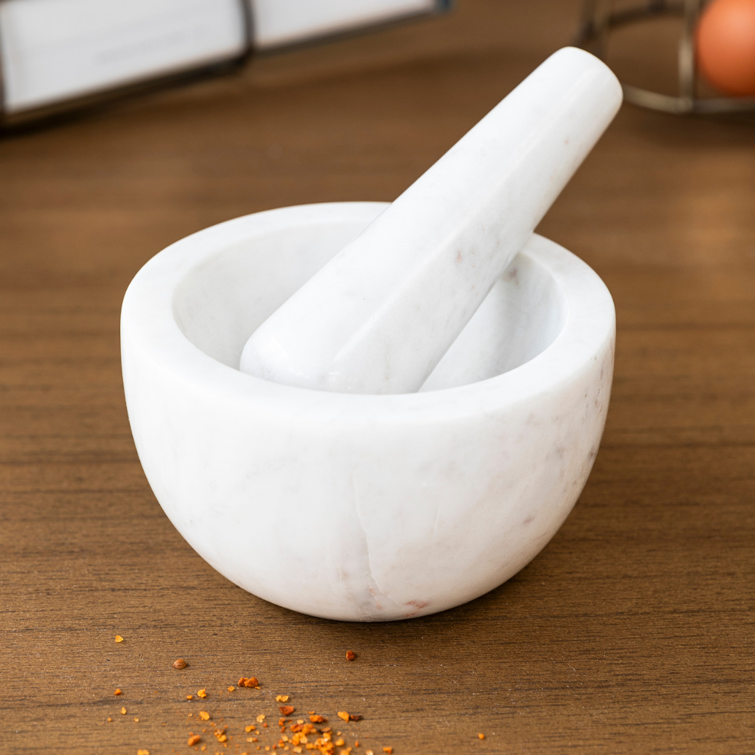 White Marble Pestle & Mortar