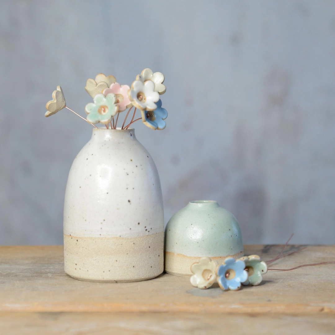 Ceramic Flower Bud Stems | Five Pastel Colours