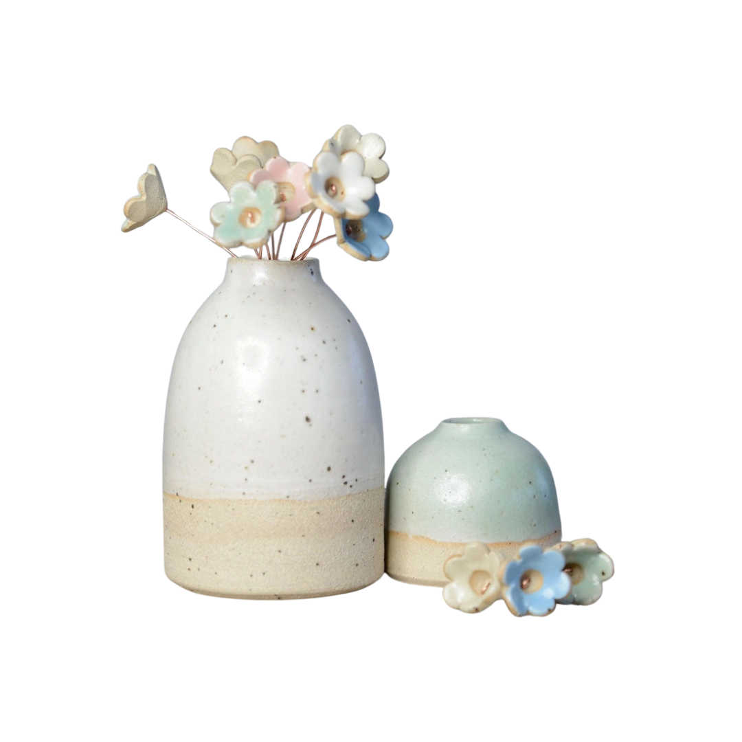 Ceramic Flower Bud Stems | Five Pastel Colours