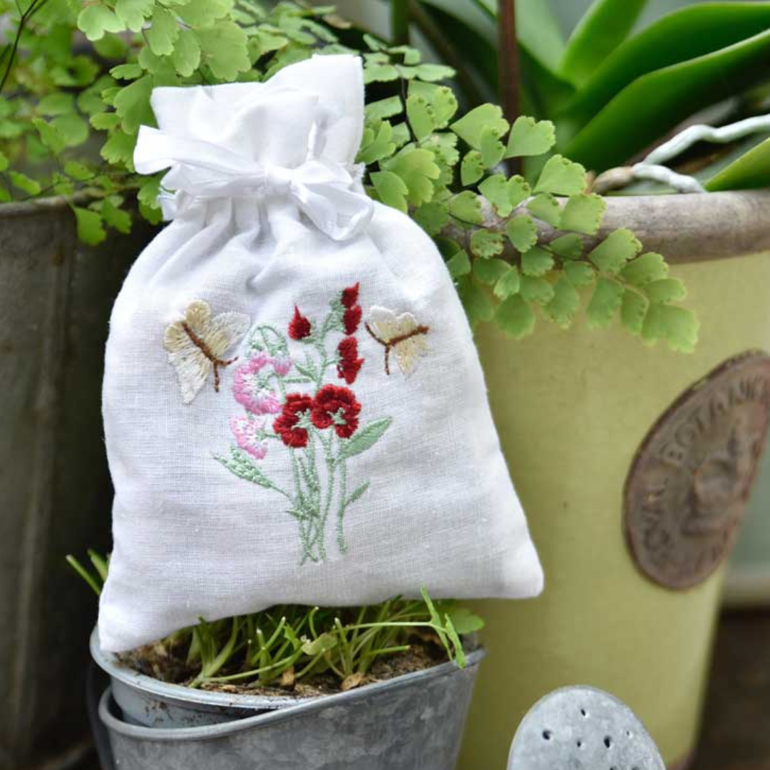 Embroidered English Lavender Sachet | 3 designs