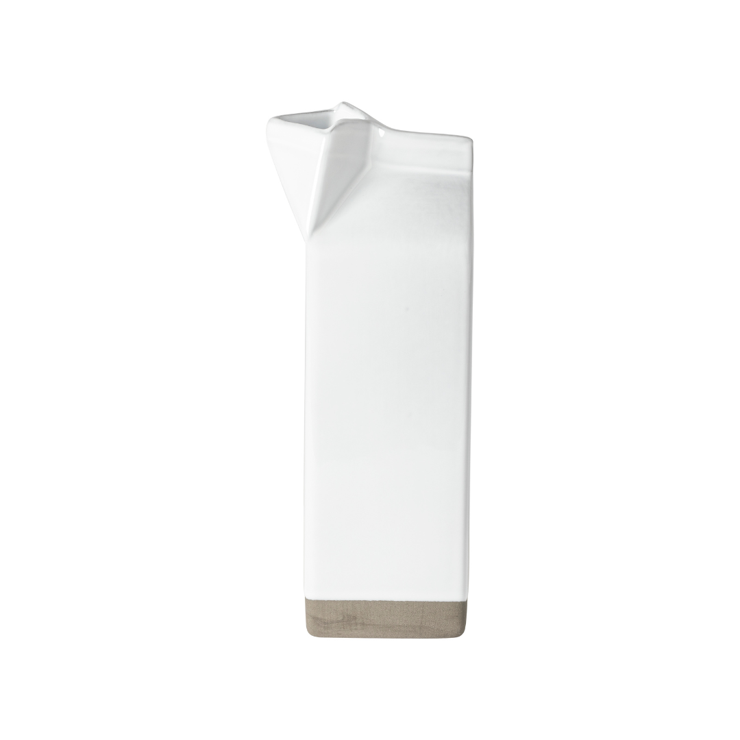 White Ceramic Milk Carton | Small & Large