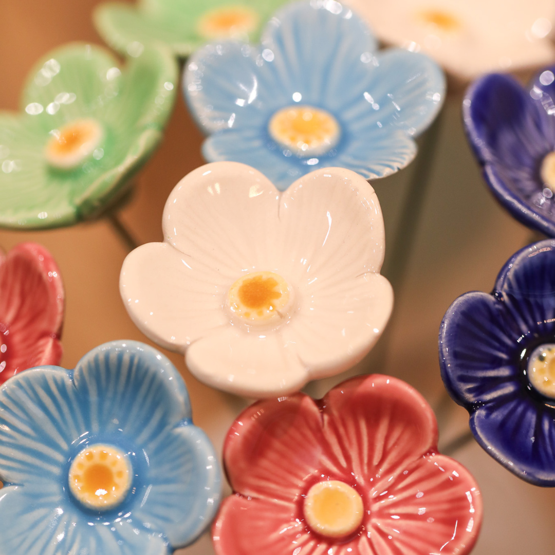 Handmade Ceramic Blossom Stem | Six Vibrant Colours
