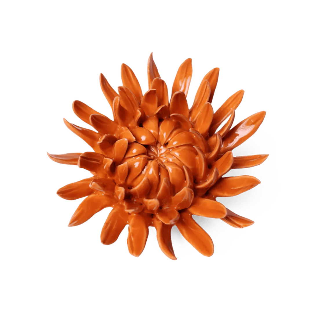 Ceramic Chrysanthemum | Vibrant Orange