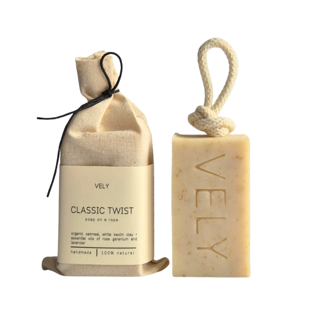 Natural Handmade Soap On A Rope | "Classic Twist"