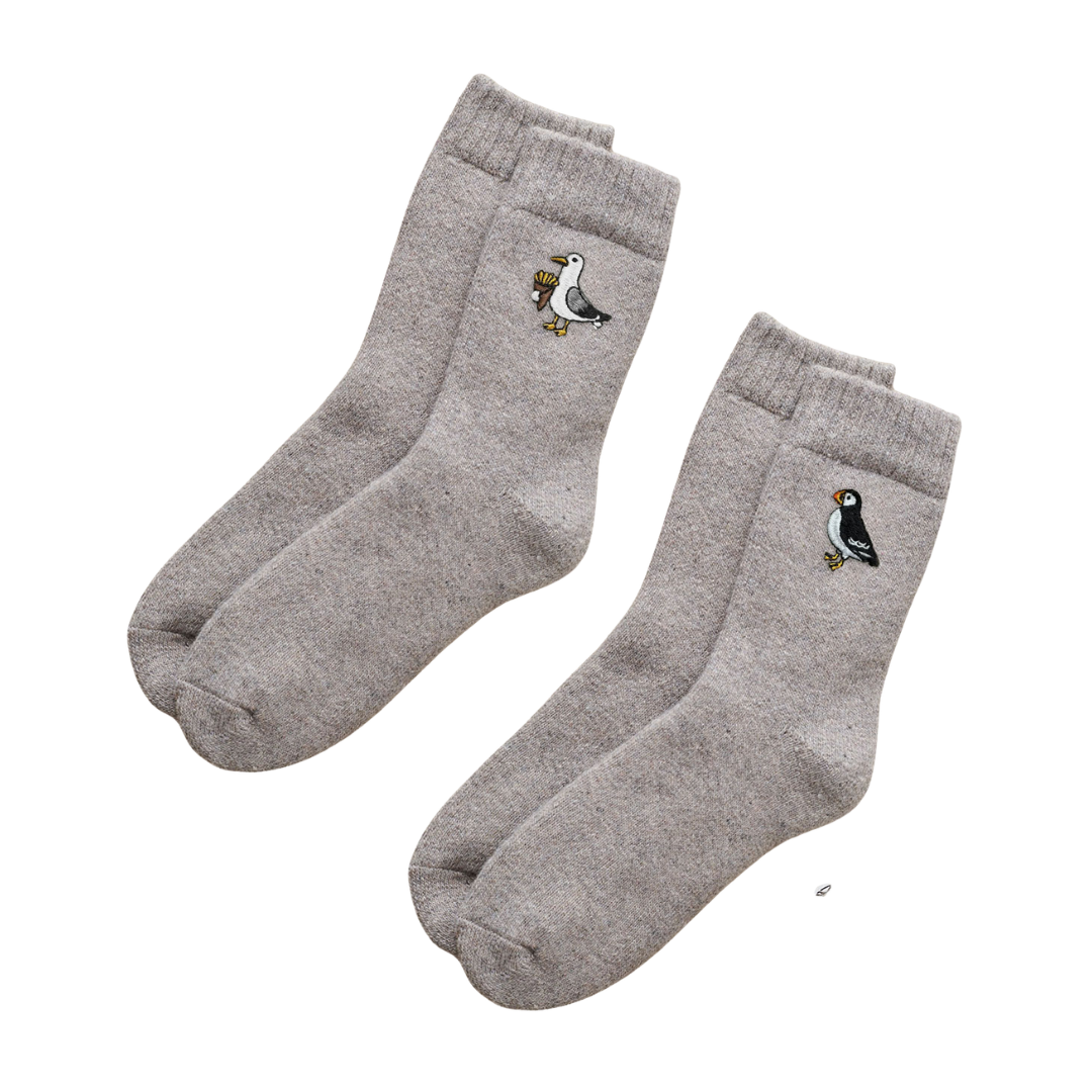 Embroidered Coastal Walking Socks | 4 Designs | One Size 4-12