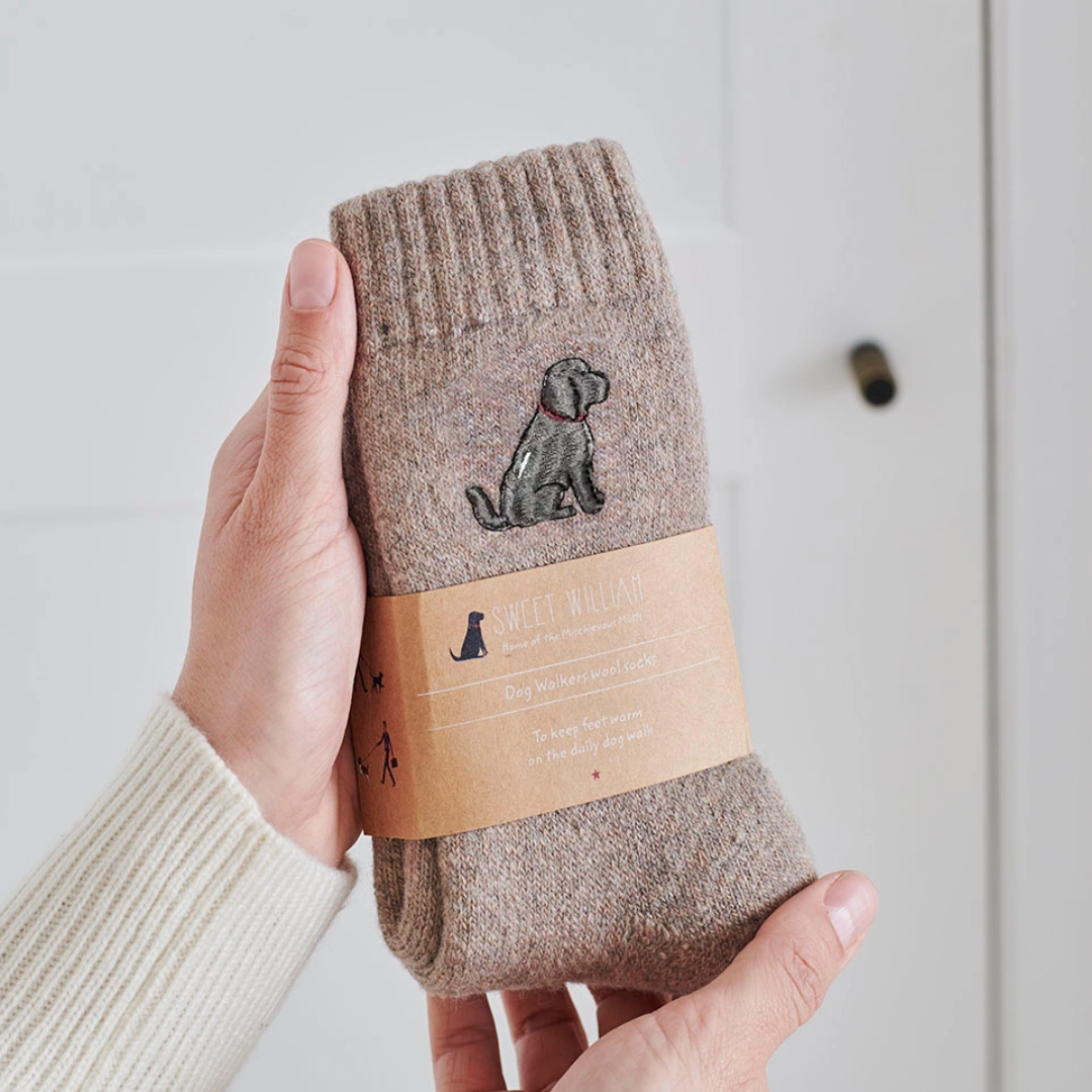 Embroidered Dog Walking Socks | 12 Breeds | One Size 4-12
