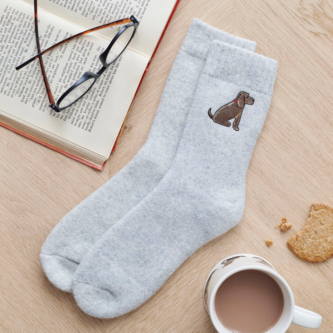 Embroidered Dog Walking Socks | 12 Breeds | One Size 4-12