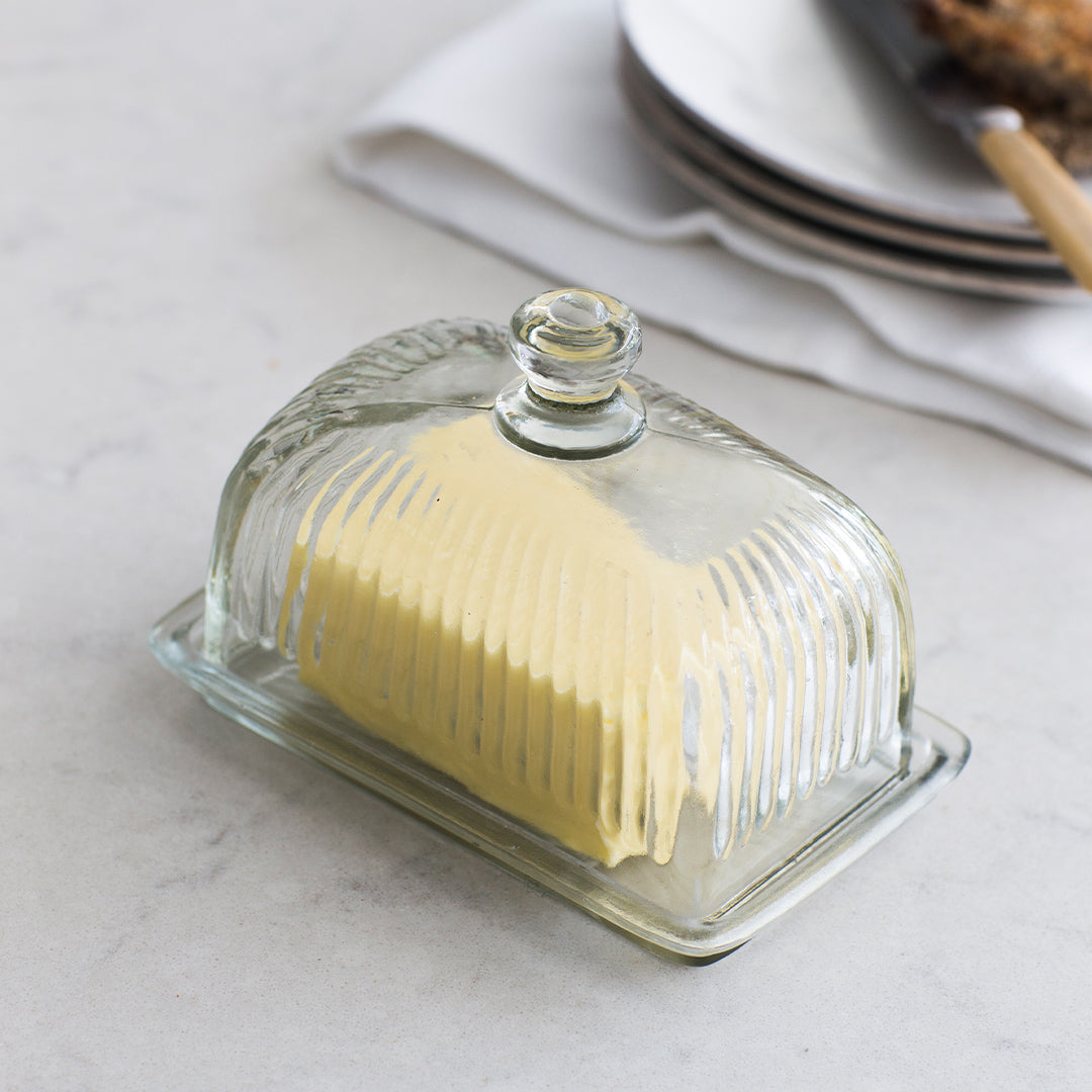 Pressed Glass Butter Dish