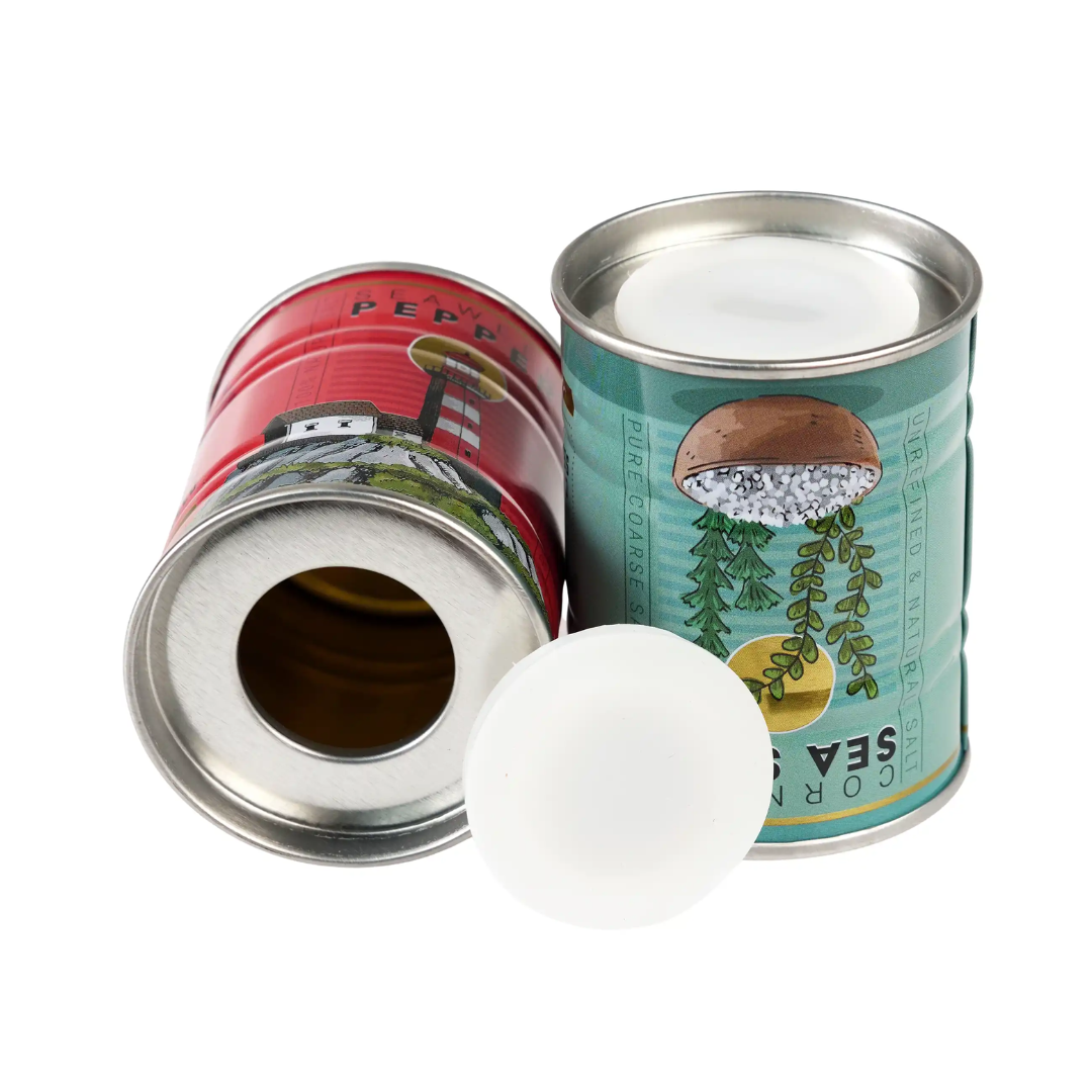 Tin Salt & Pepper Shakers | Lighthouse & Seaweed