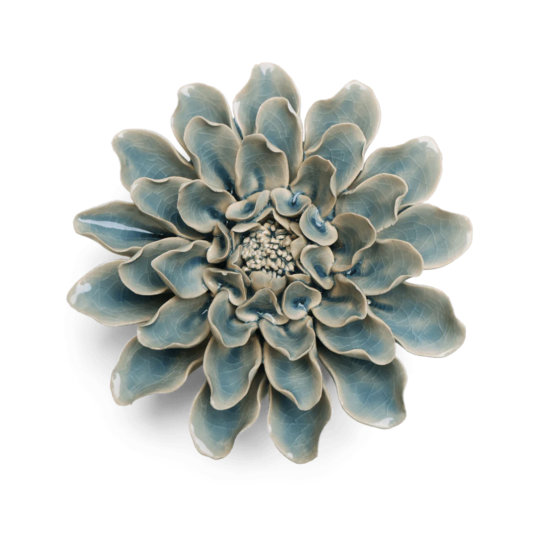 Ceramic Dinner Plate Dahlia | Light Teal