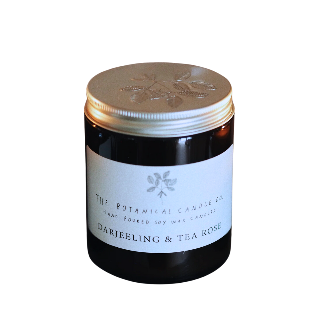 Darjeeling & Tea Rose Scented Soy Botanical Candle