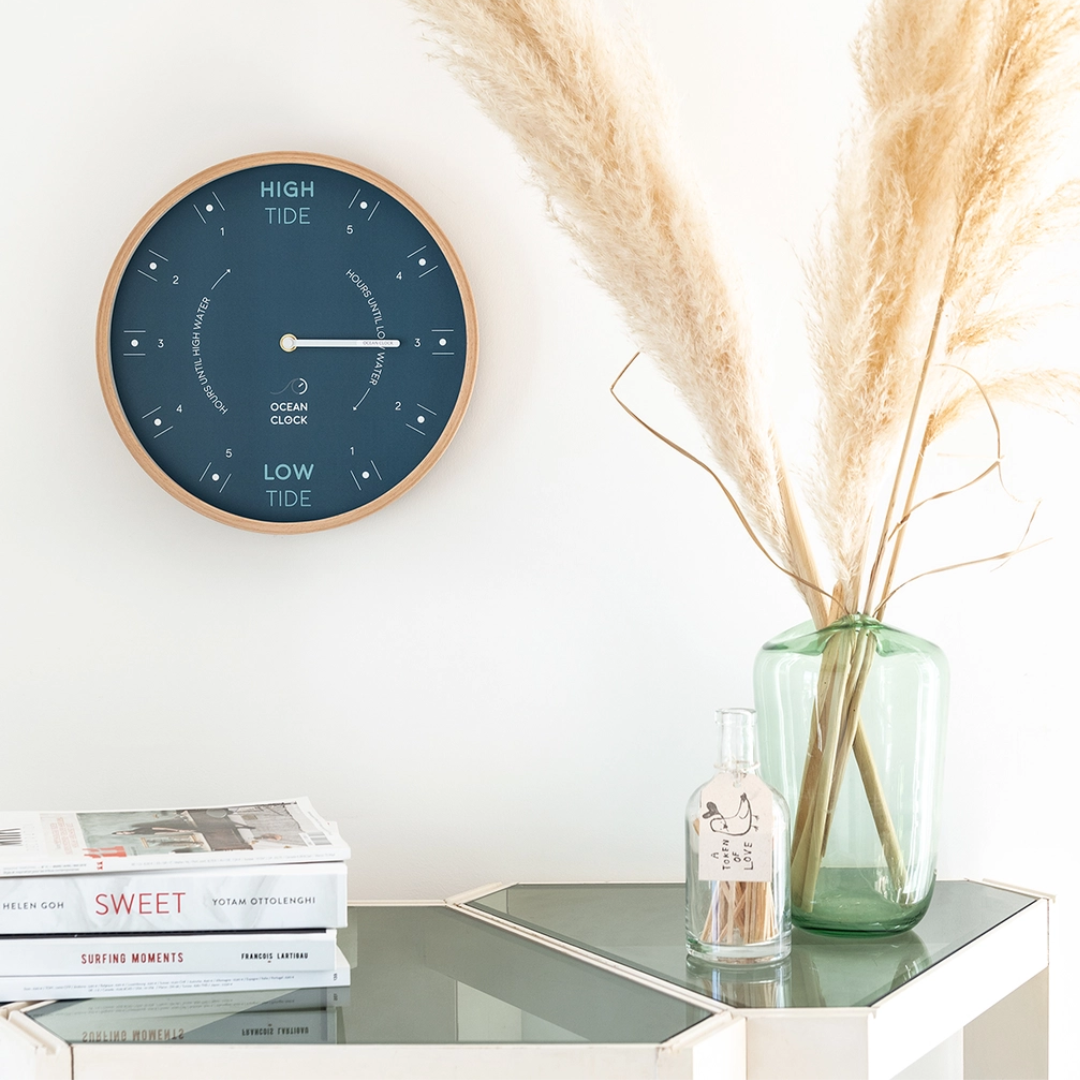 Wooden Tide Clock | Dark Blue Storm