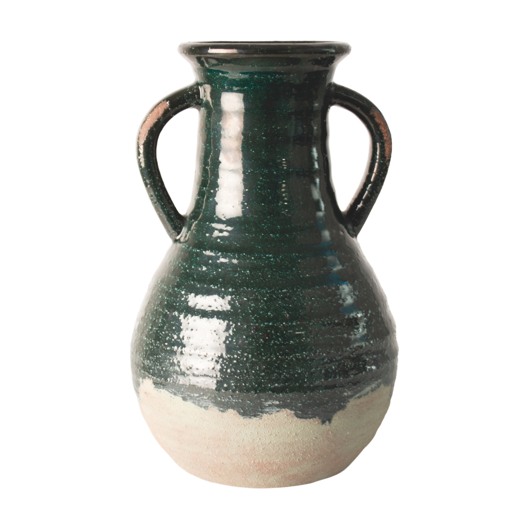 Dipped Stone Vase Seaweed Green | Tall