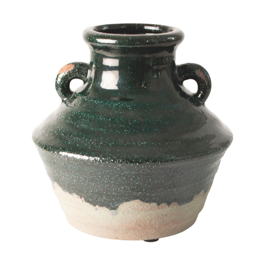 Dipped Stone Vase Seaweed Green | Squat