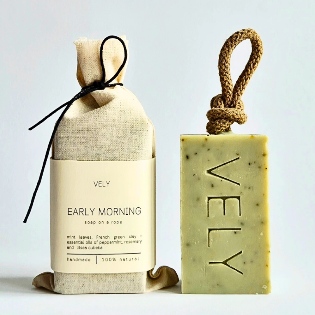 Natural Handmade Soap On A Rope | "Early Morning"