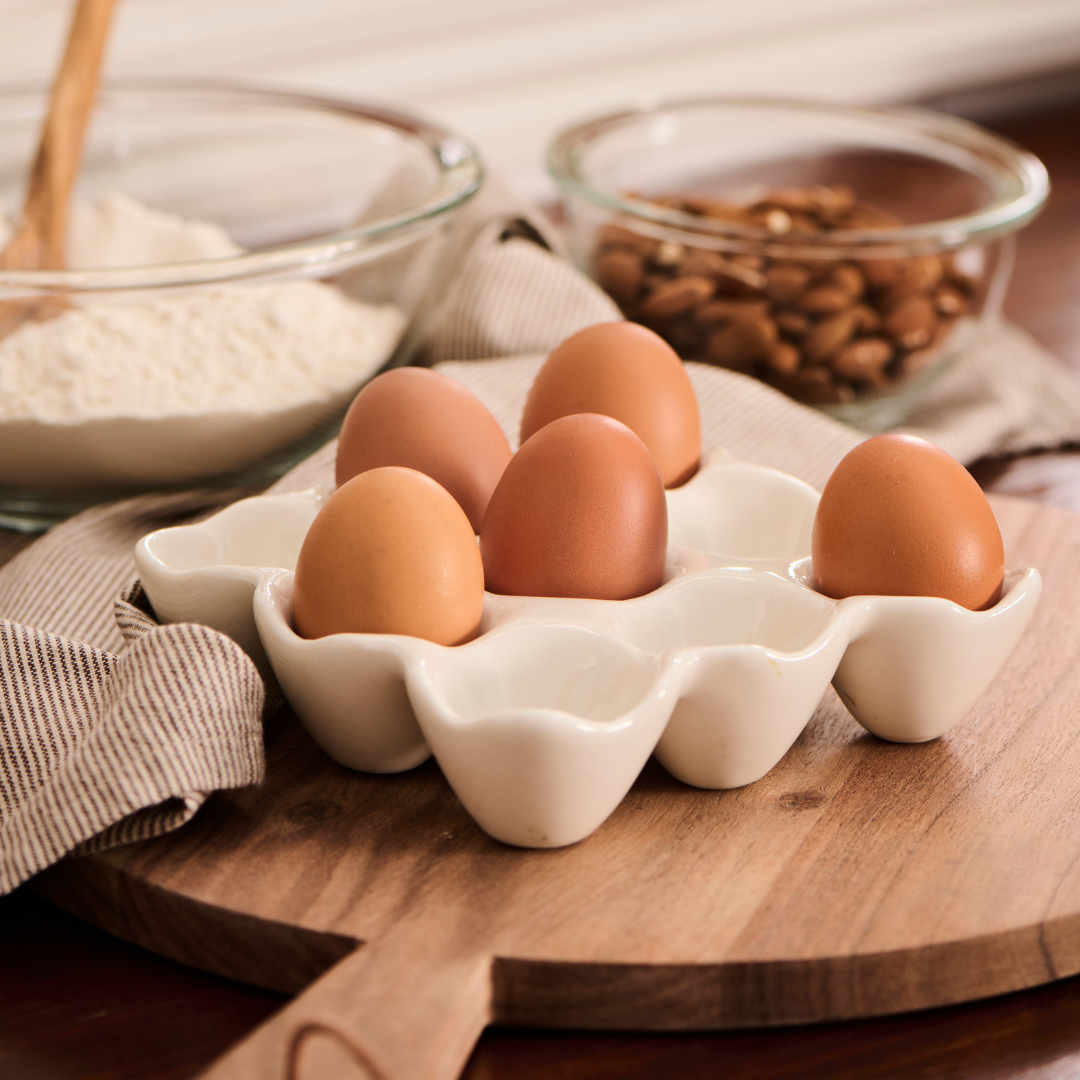 White Ceramic Egg Tray | 9 Eggs