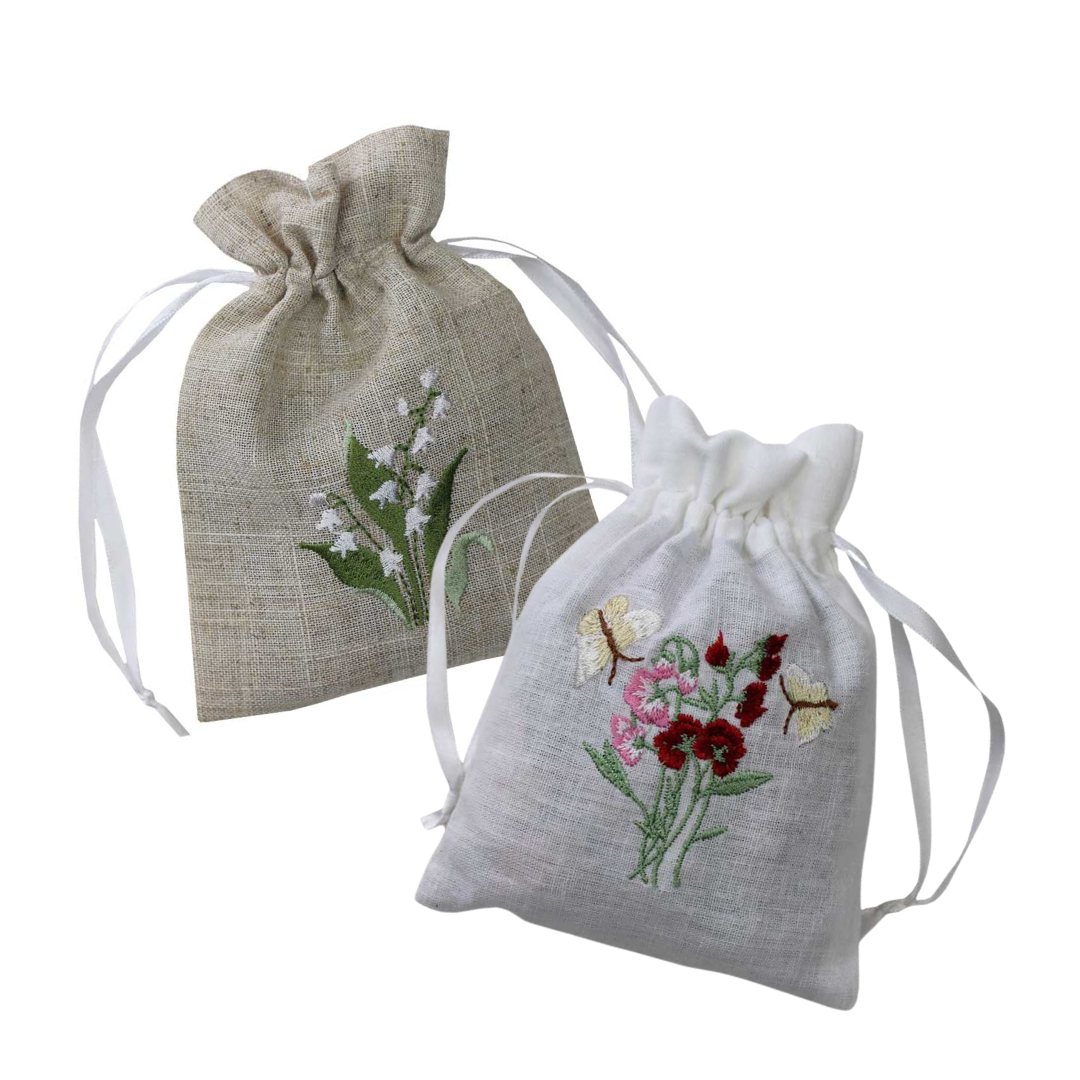 Embroidered English Lavender Sachet | 3 designs