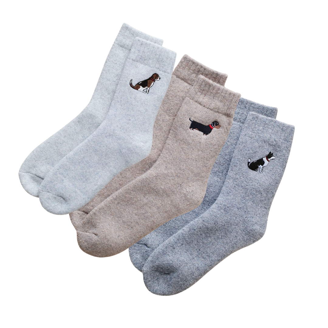 Embroidered Dog Walking Socks | 12 Breeds | One Size 4-12