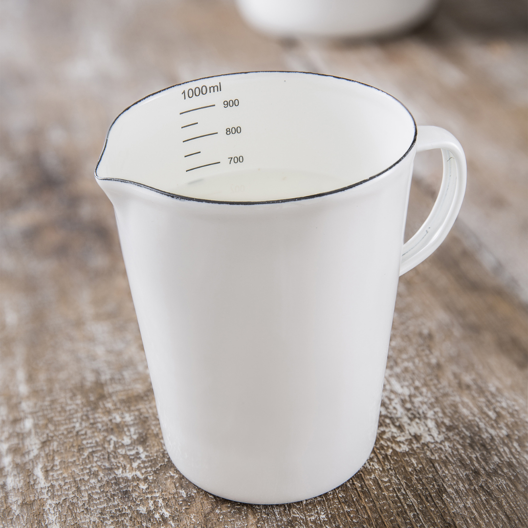 Enamel Measuring Jug Warm White