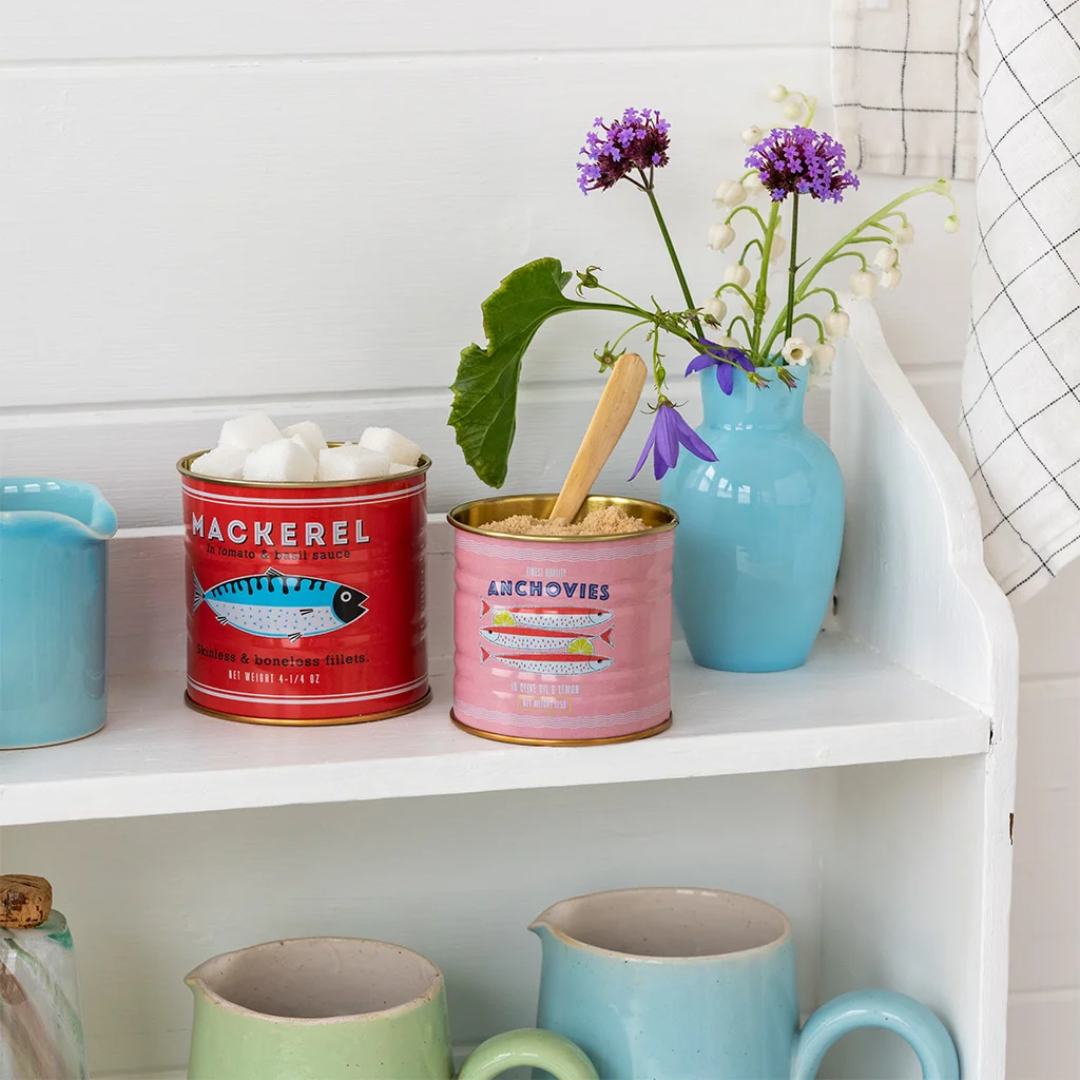 Vintage Style Mini Storage Tins | Anchovies & Mackerel