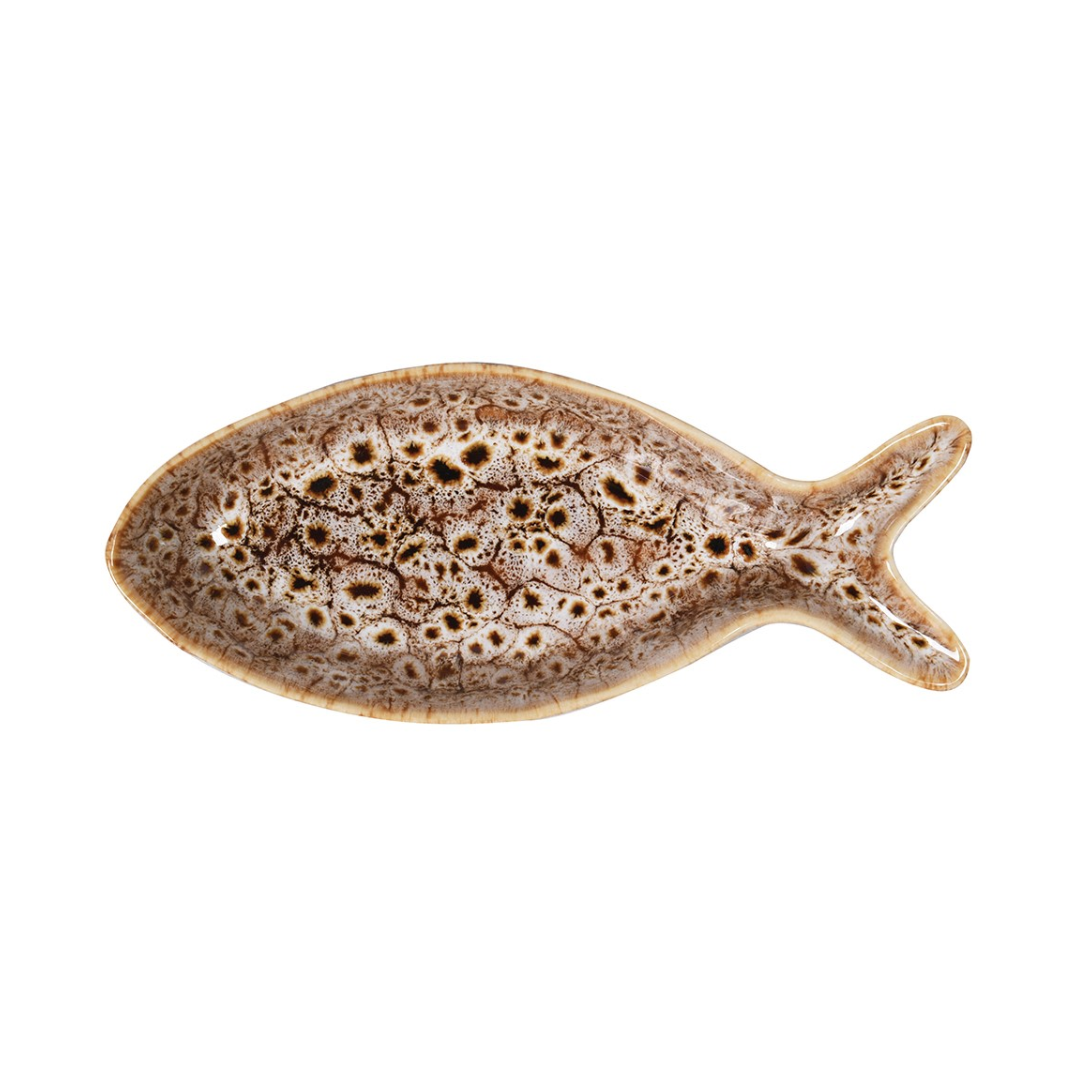 Brown Speckled Fish Plate
