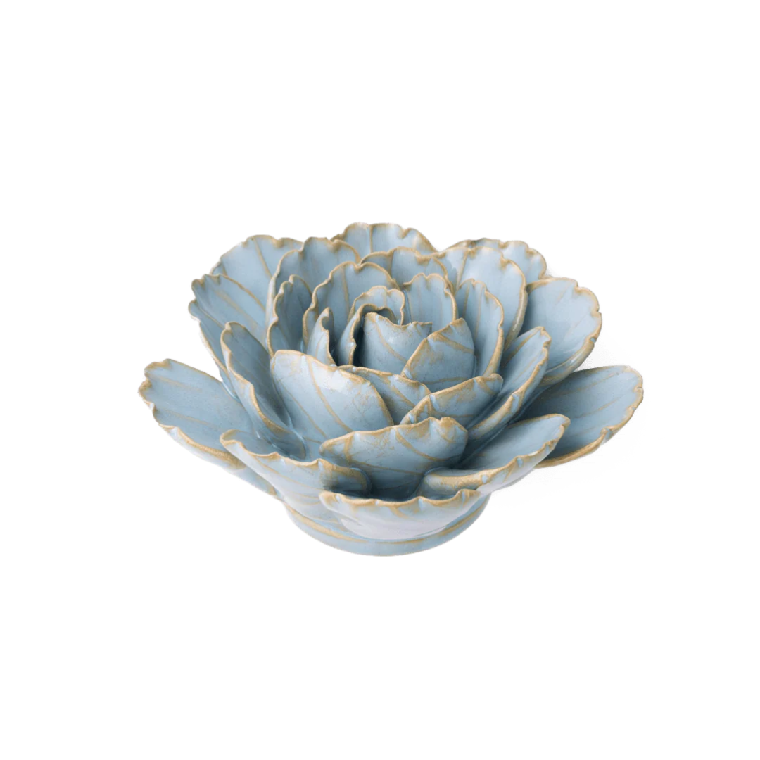 Ceramic Peony Flower | Bright Sky Blue