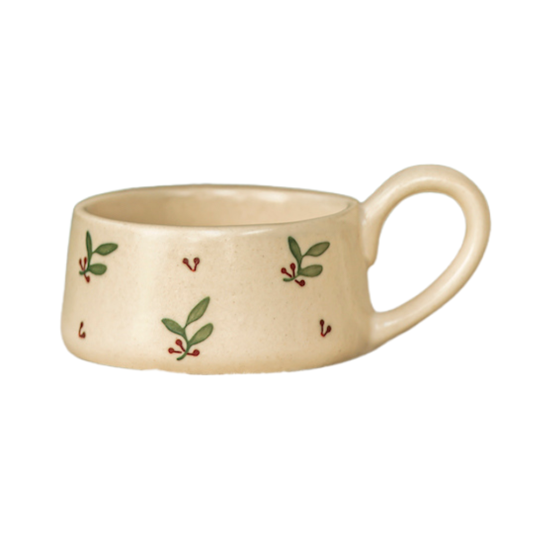 Hand Painted Holly Tea Light Holder