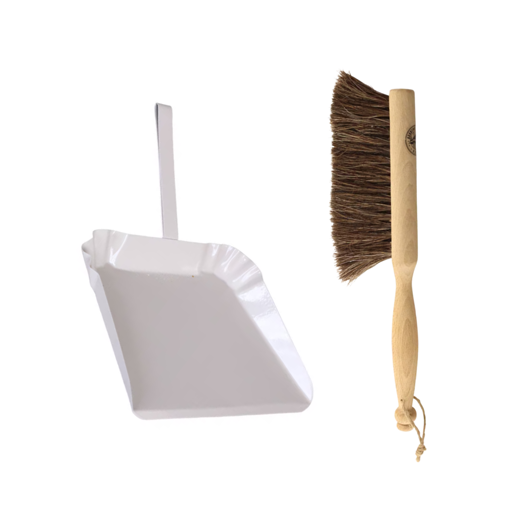 Metal Dust Pan & Table Brush | Beige or Green