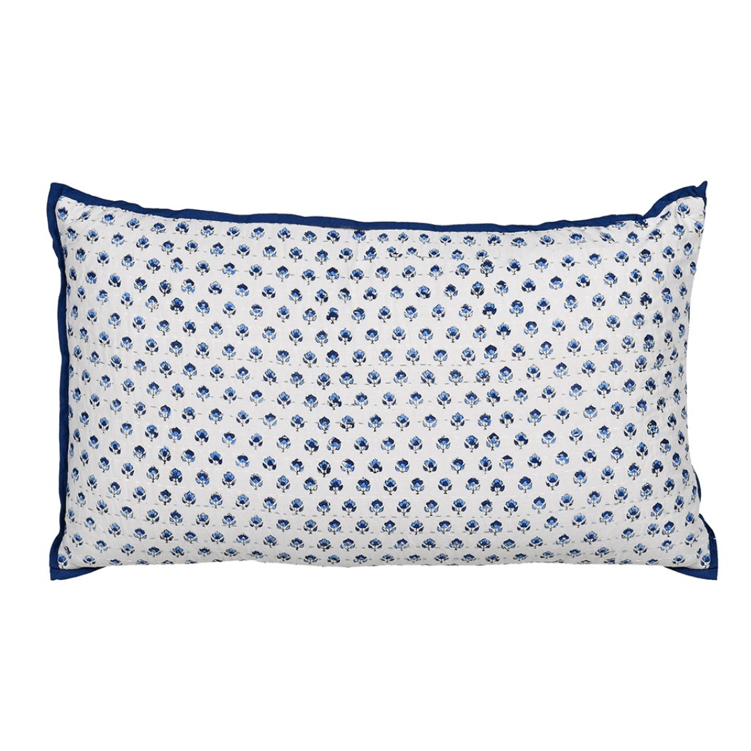 Indigo Ditsy Blue Floral Cushion