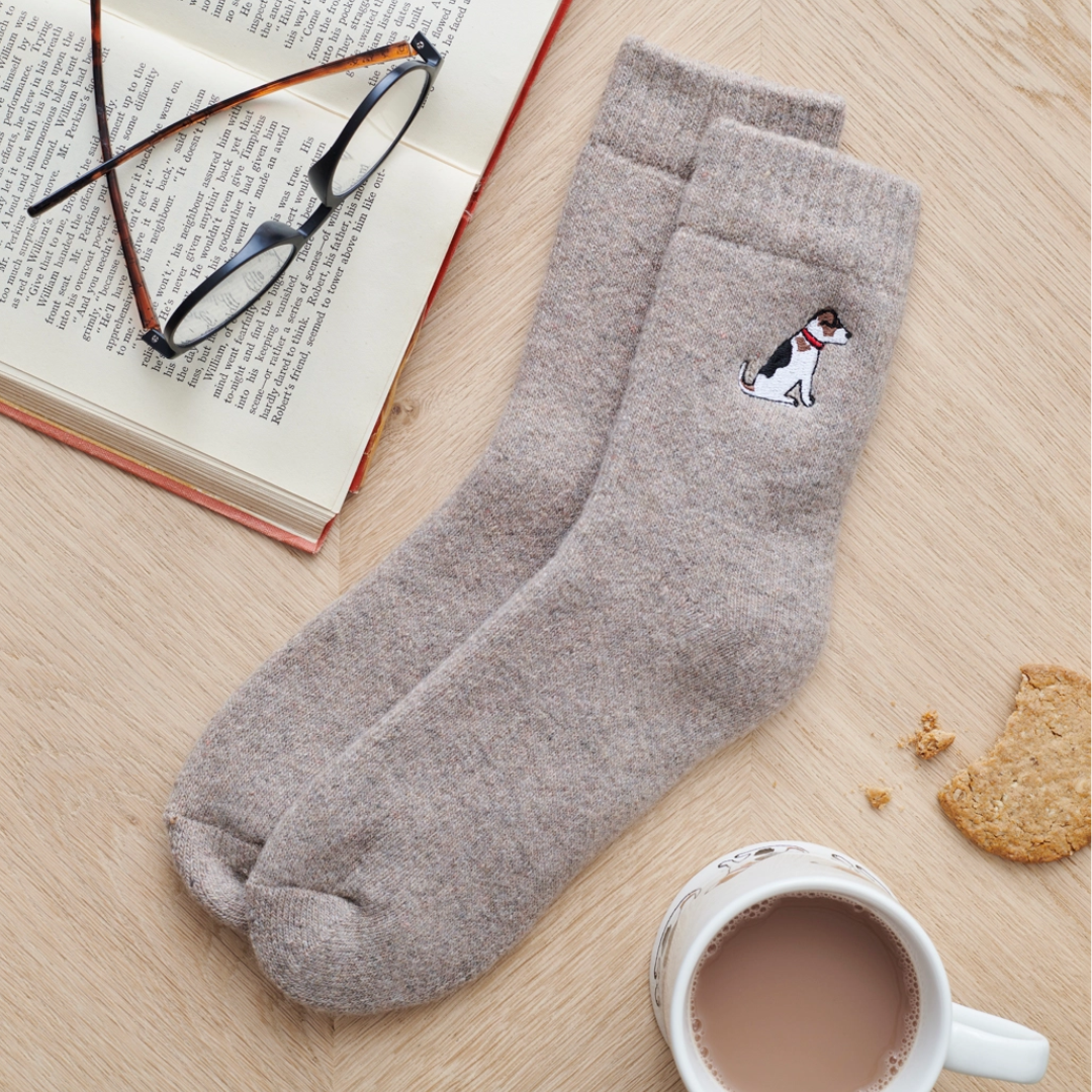 Embroidered Dog Walking Socks | 12 Breeds | One Size 4-12