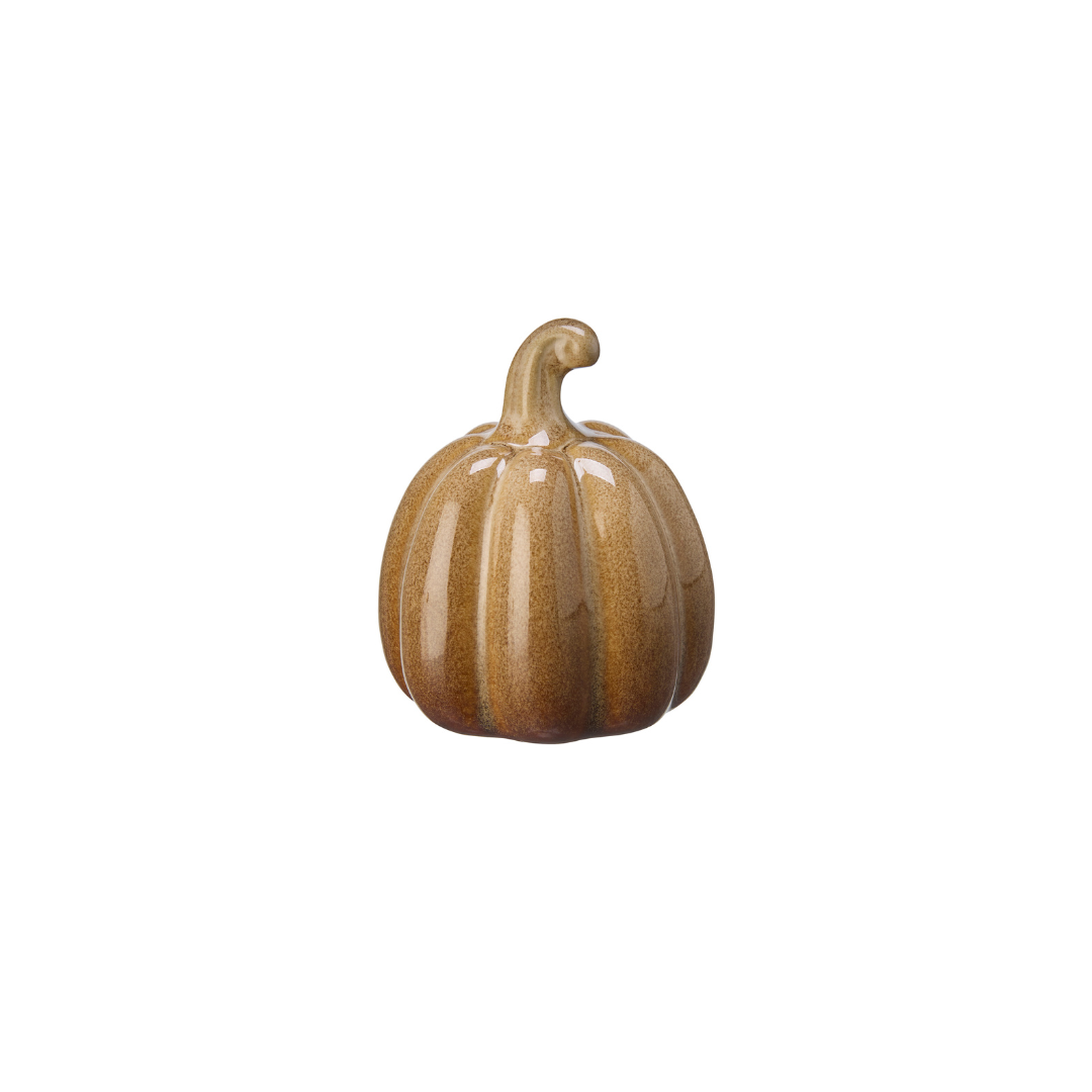 Mini Ceramic Pumpkins Caramel Beige | 2 shapes