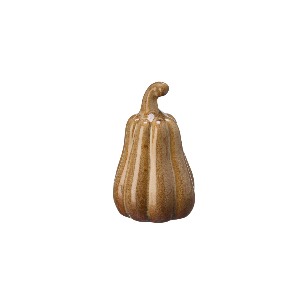 Mini Ceramic Pumpkins Caramel Beige | 2 shapes